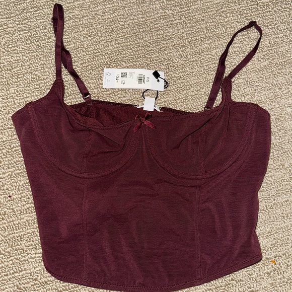 Garage Tops - garage corset top - burgundy